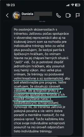 Správa od: Daniela